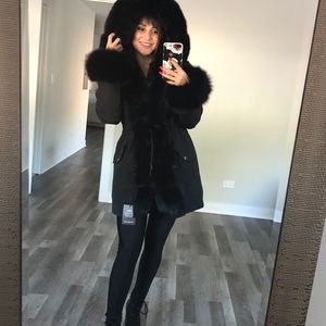 Real fox fur winter jacket/coat parka.